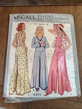 Vintage McCall pajama pattern 1930’s